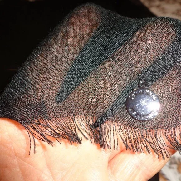 NWOT Calvin Klein Shawl Scarf Wrap Black Fringe - Picture 5 of 10